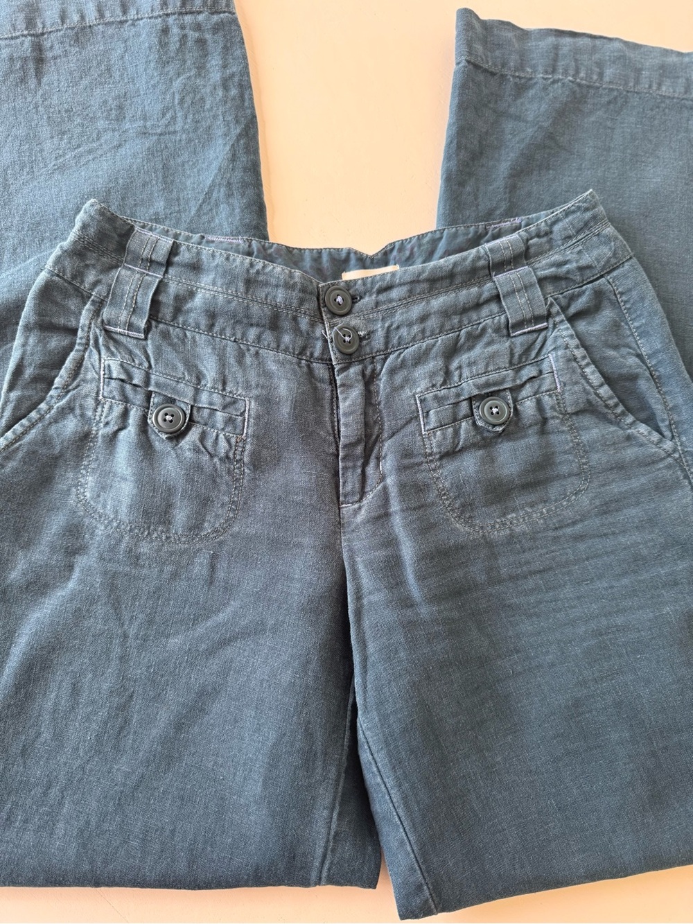 Anthropologie Straight-Leg Pants in Slate Blue